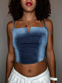 T-shirt en denim bleu S vintage