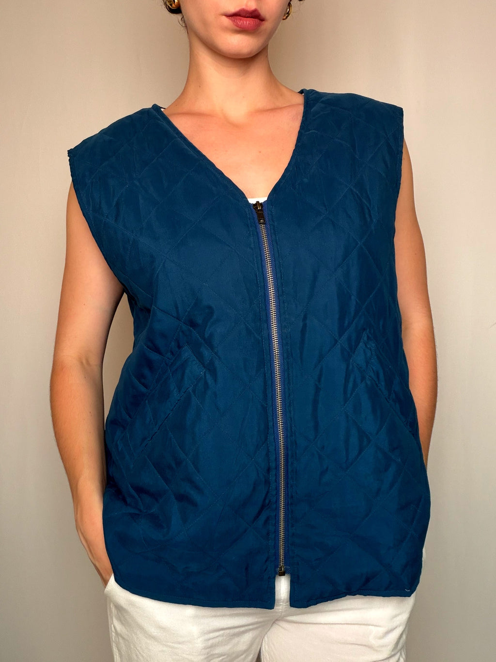 Gilet matelassé bleu M/L vintage