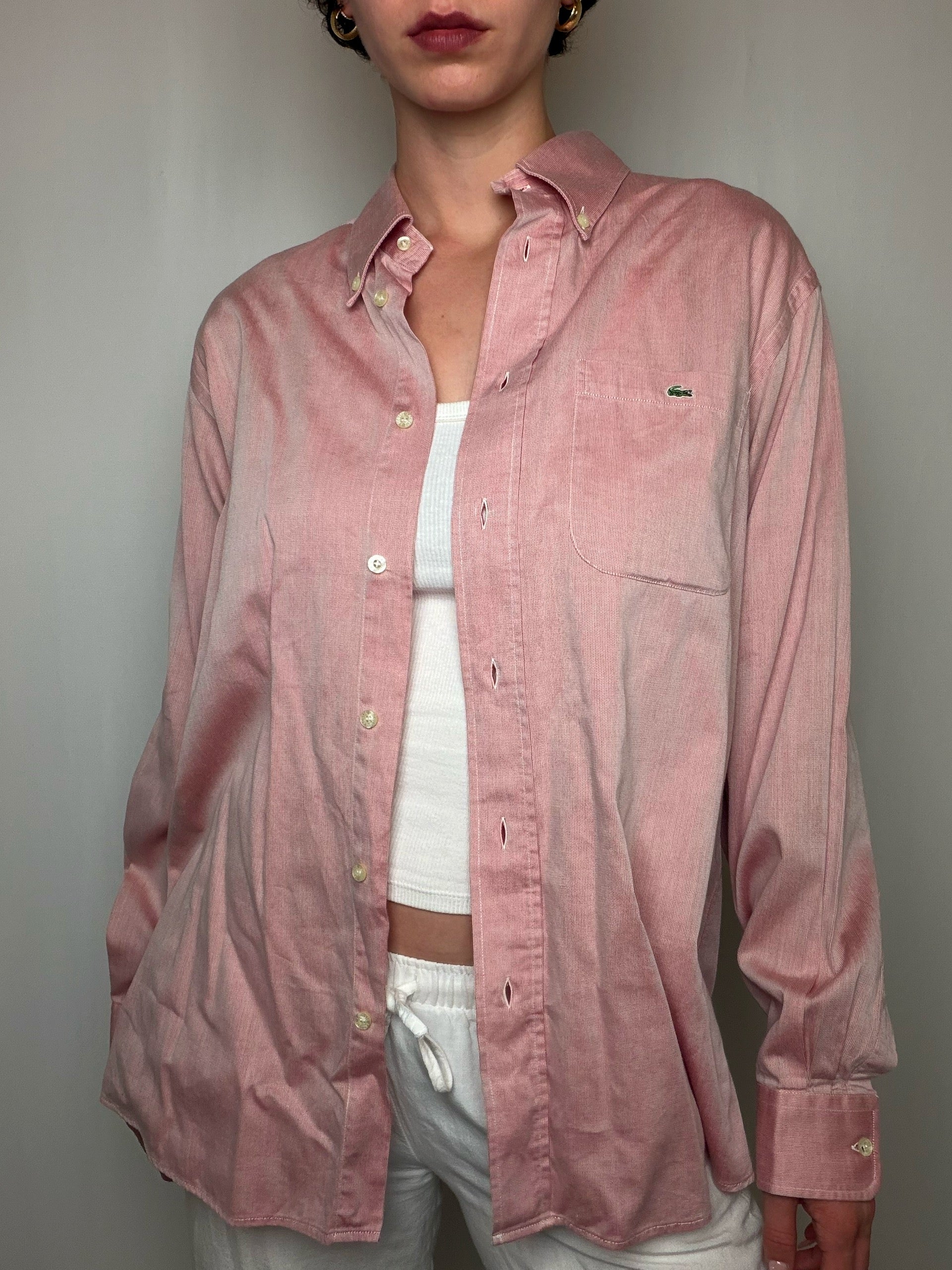 Chemise Rose Poudré Lacoste M/L vintage