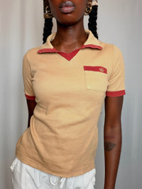 Polo Beige Et Rouge Adidas S vintage