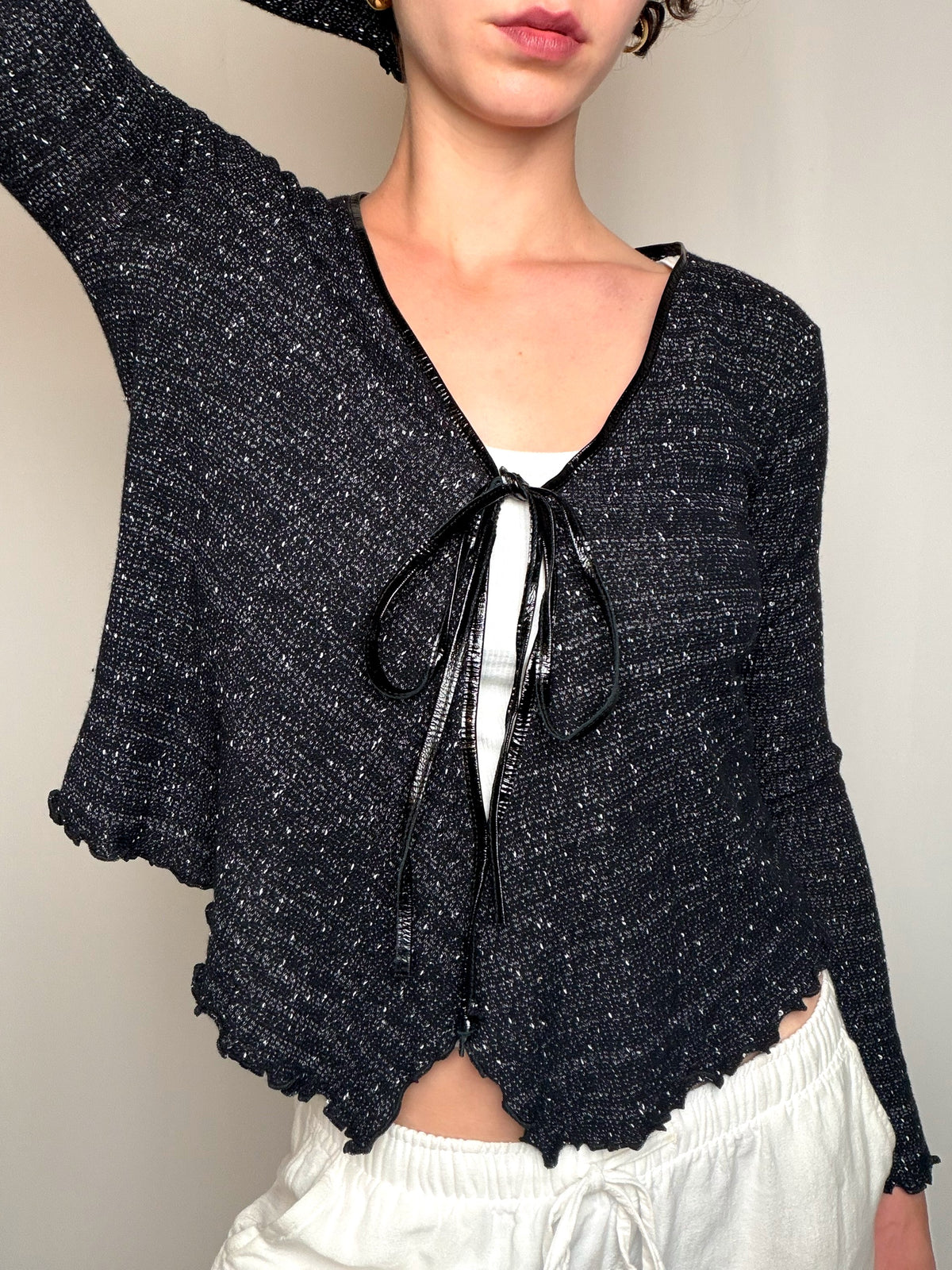 cardigan Noir Chiné M vintage