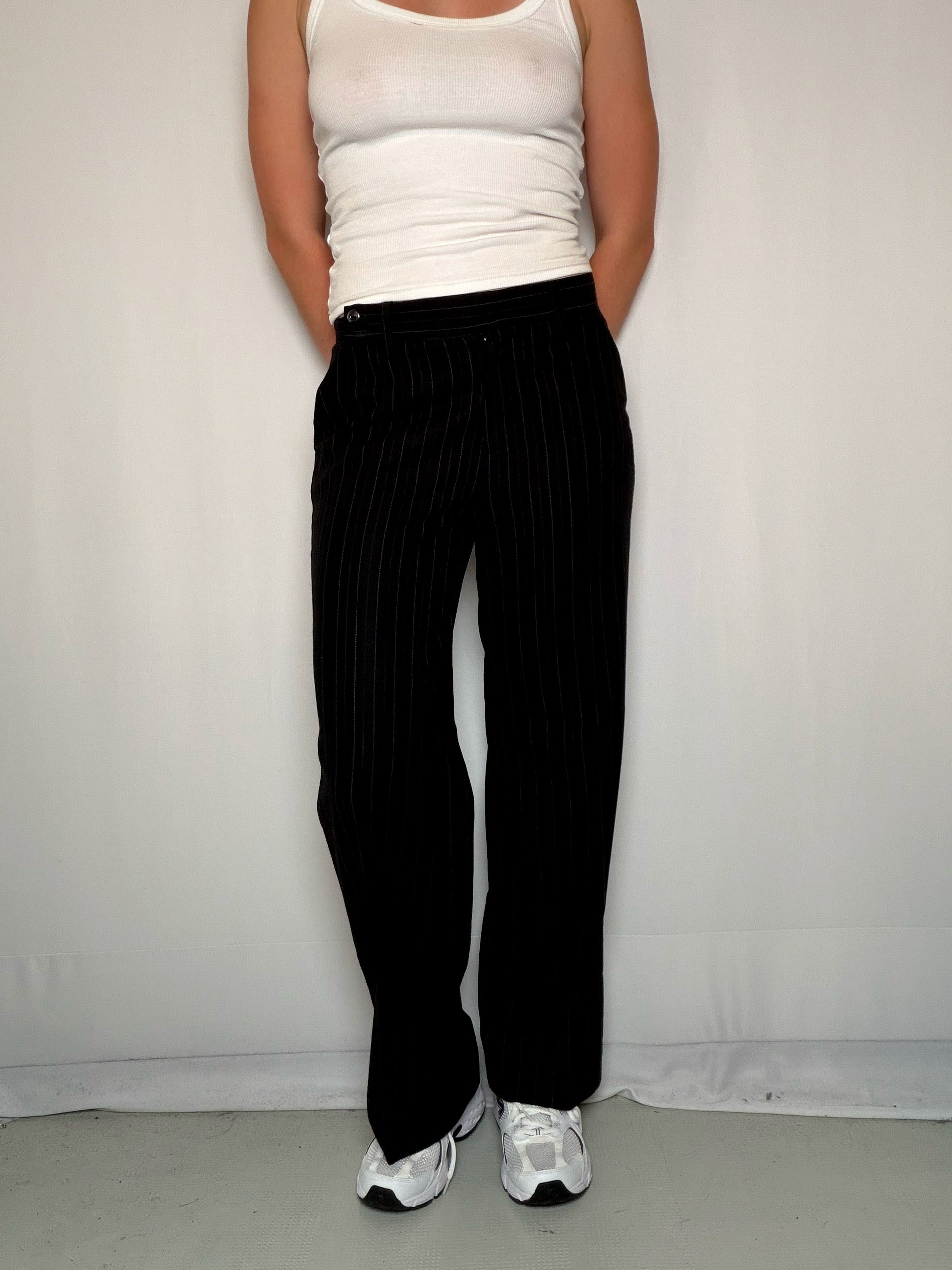 Pantalon noir rayé S vintage