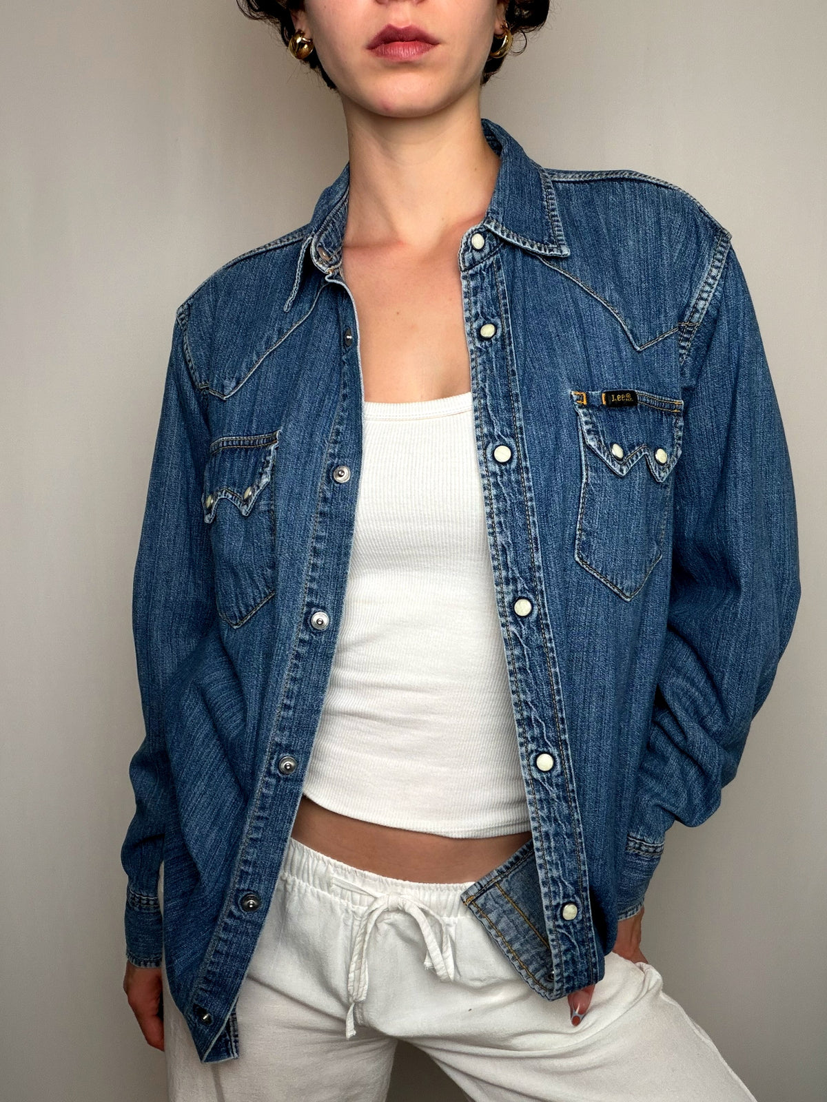 Chemise en jean bleu Lee S vintage
