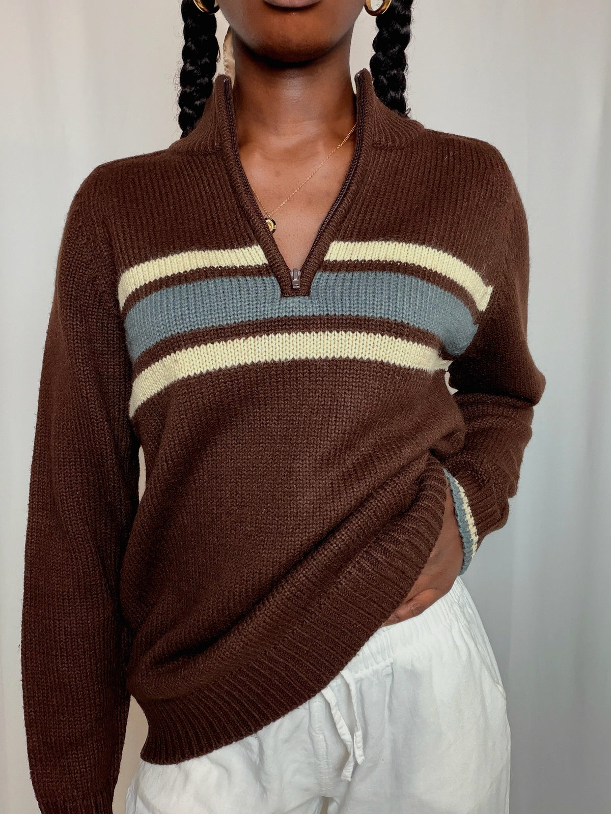 Pull Marron L vintage