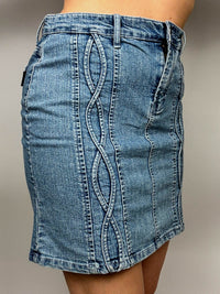 Vintage-Jeans-Minirock mit Muster