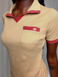 Polo Beige Et Rouge Adidas S vintage
