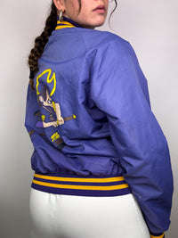 Veste Bomber américain satiné violet et jaune S/M