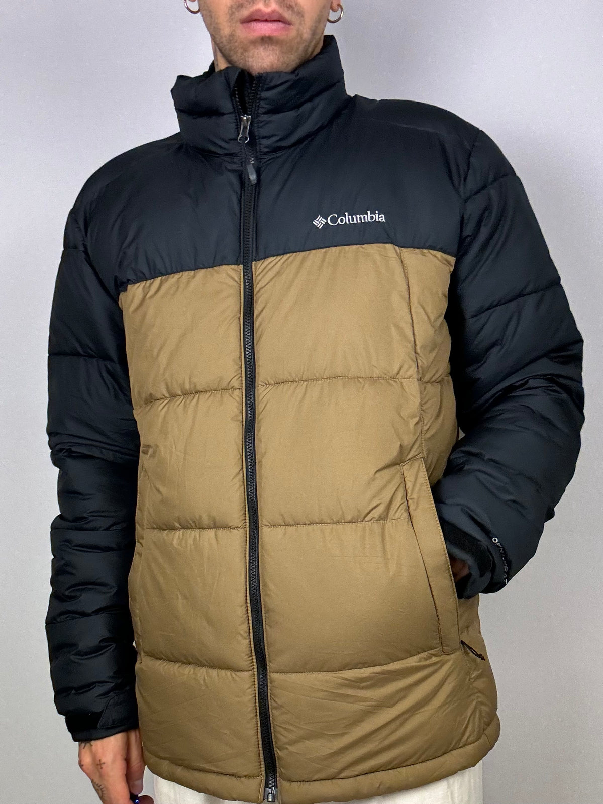 Columbia very dark blue and brown down jacket