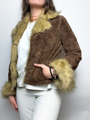 Brown shearling jacket M 
