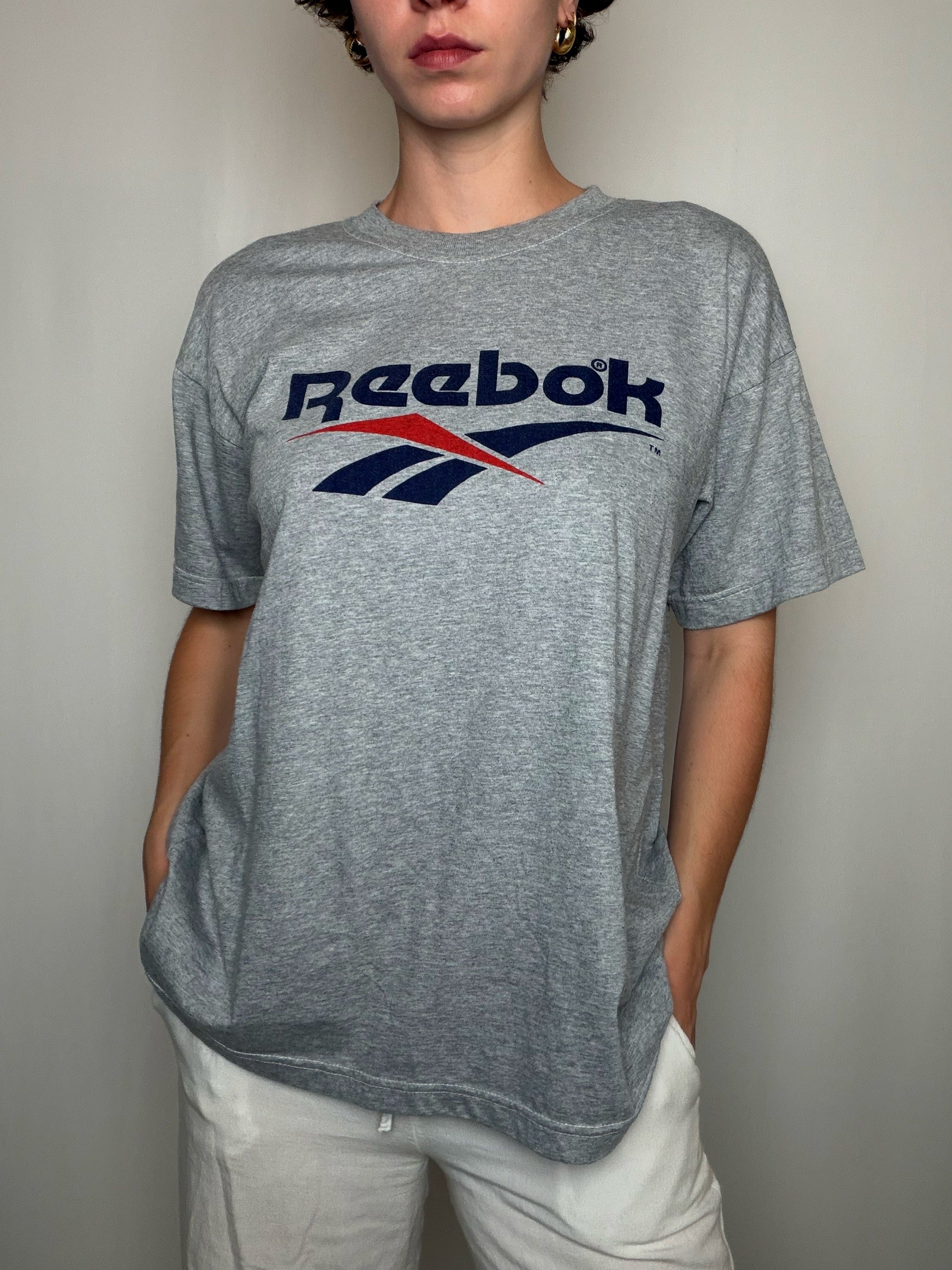 T-shirt Gris Reebok L vintage
