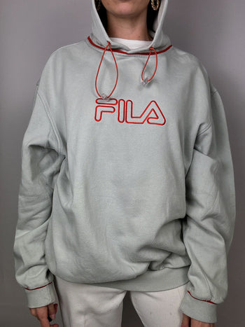 Pull à capuche Fila gris clair et orange