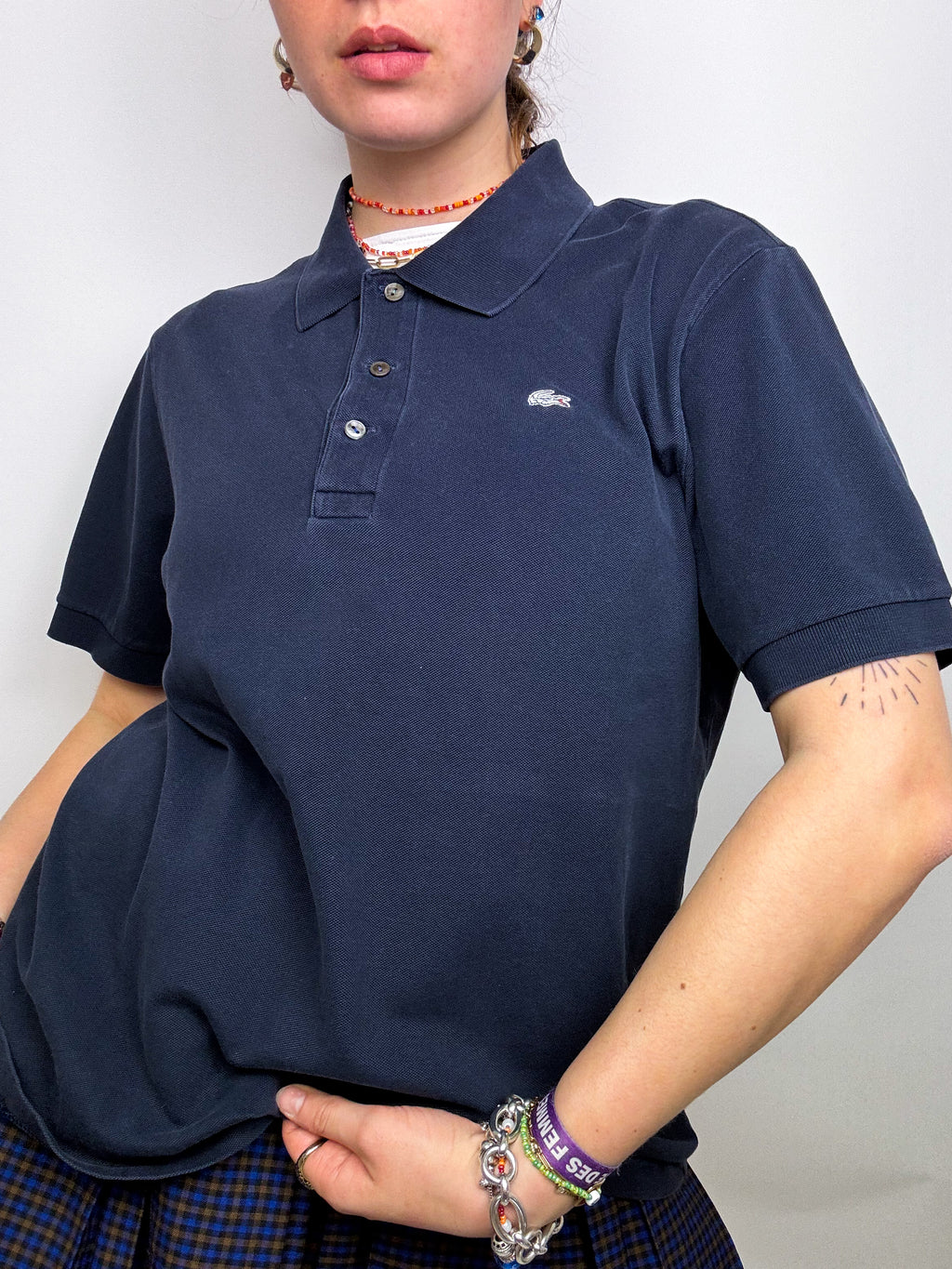 Polo Lacoste manche courte noir vintage M