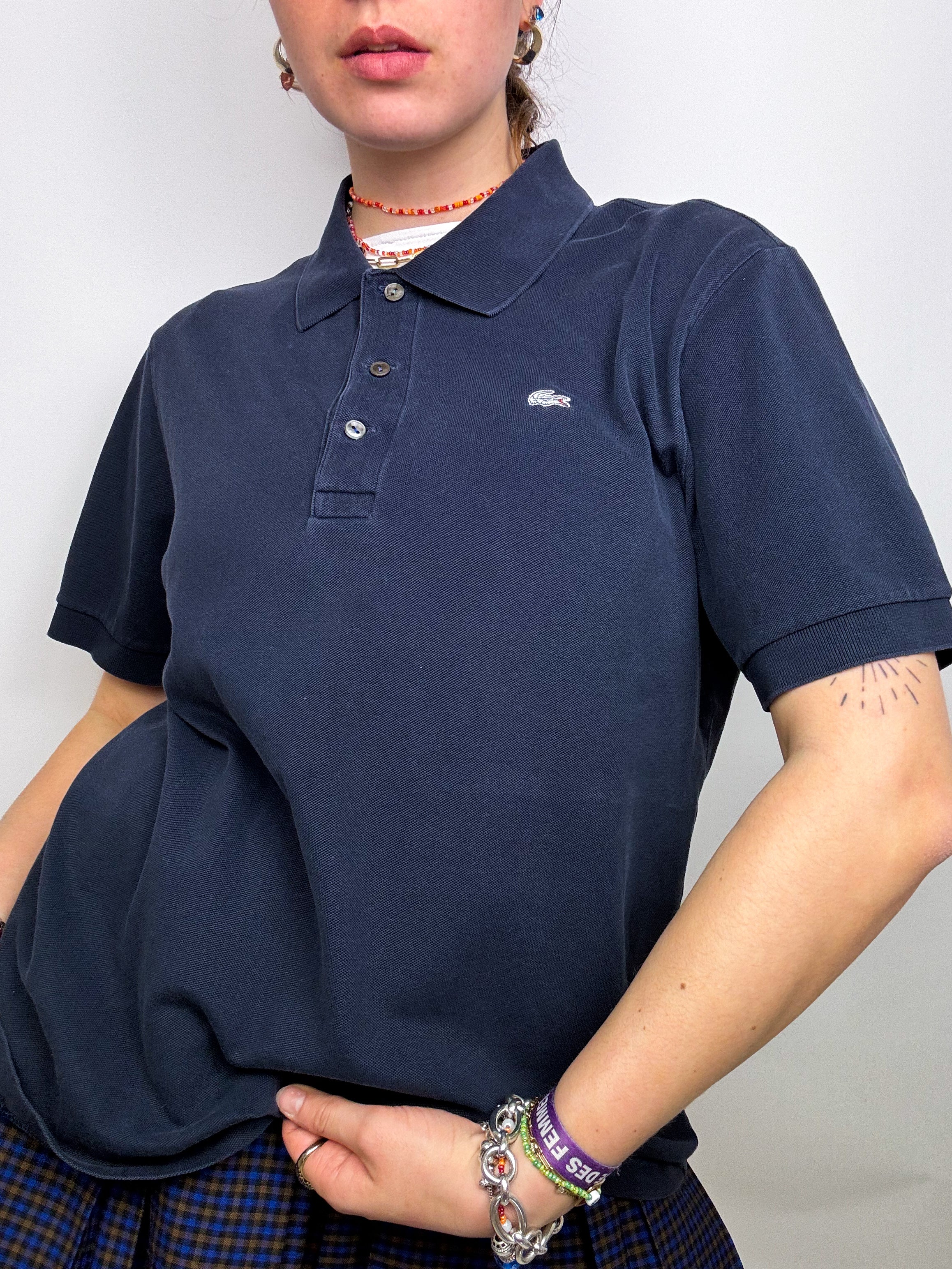 Polo Lacoste manche courte noir vintage M