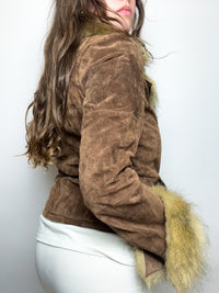 Brown shearling jacket M 