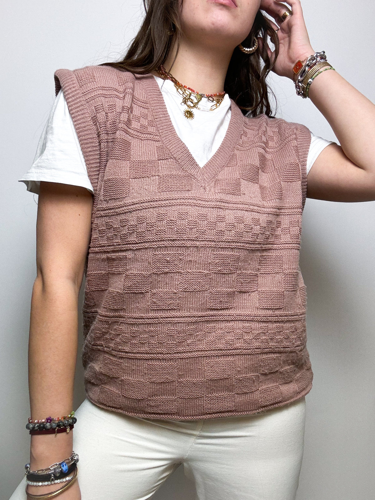 Gilet rose clair Vintage L