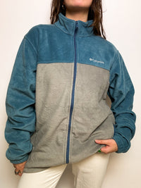 Gray/blue fleece sweater Columbia vintage L/XL 