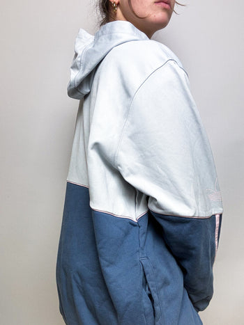 Adidas vintage blue hooded sweater L 