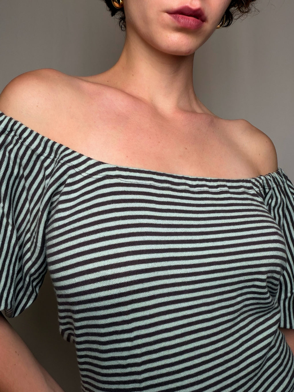 Pull avec ouverture dos Rayé M vintage