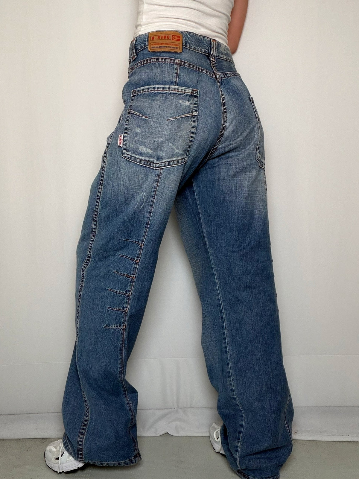 Jean bleu délavé Over-d M/L vintage