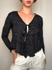 cardigan Noir Chiné M vintage