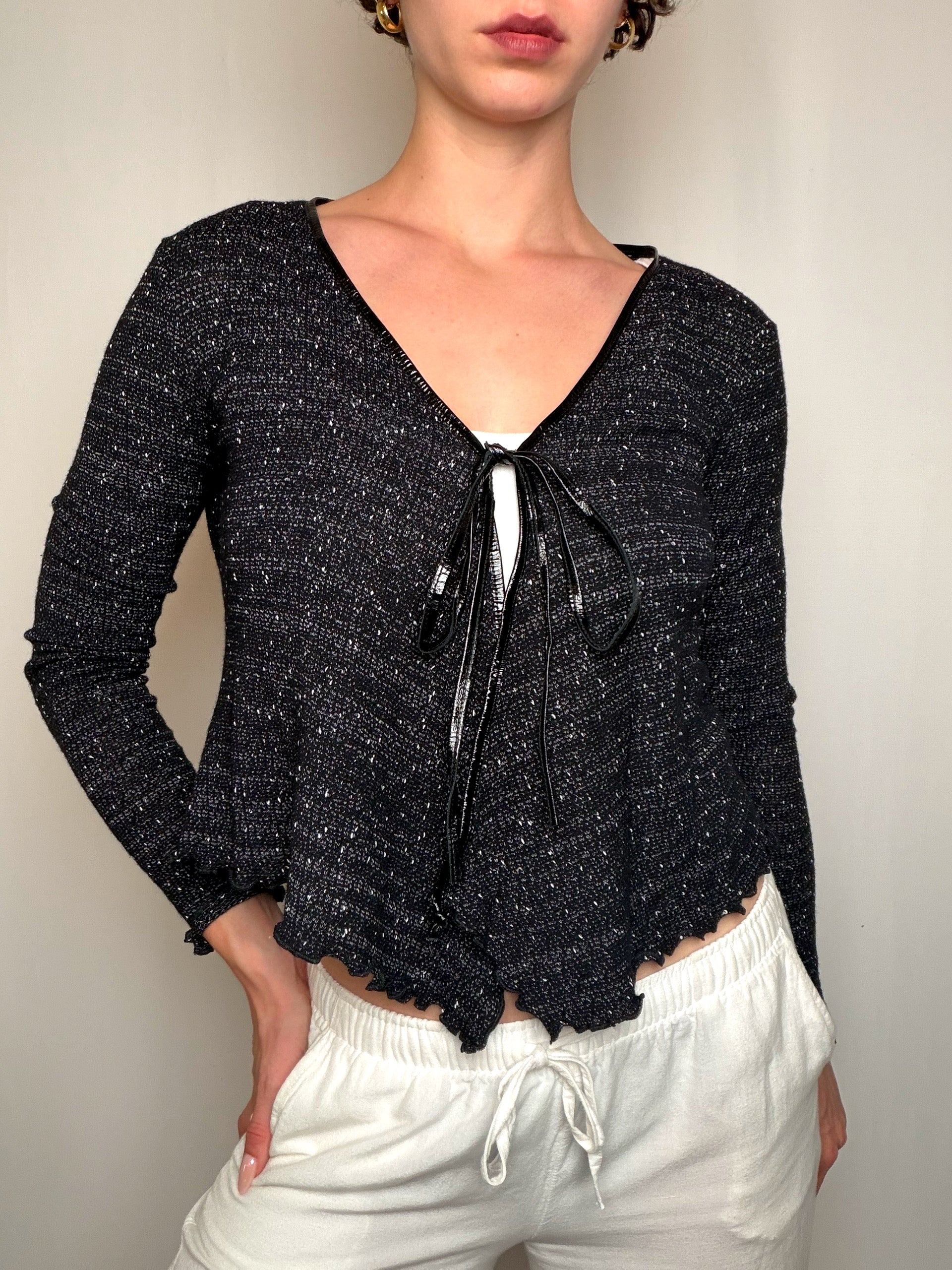 cardigan Noir Chiné M vintage