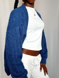 Cardigan Bleu Chiné L vintage