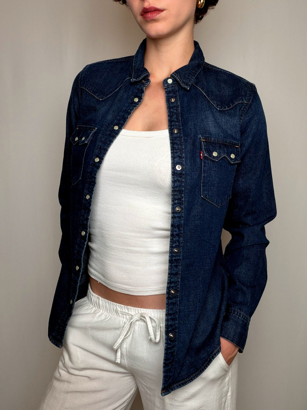 Chemise en jean Bleu Foncé Levi's M vintage