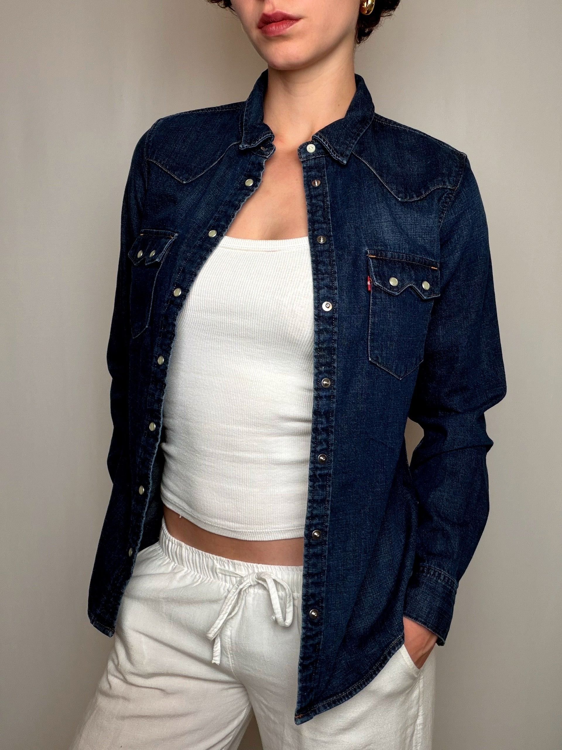 Chemise en jean Bleu Foncé Levi's M vintage