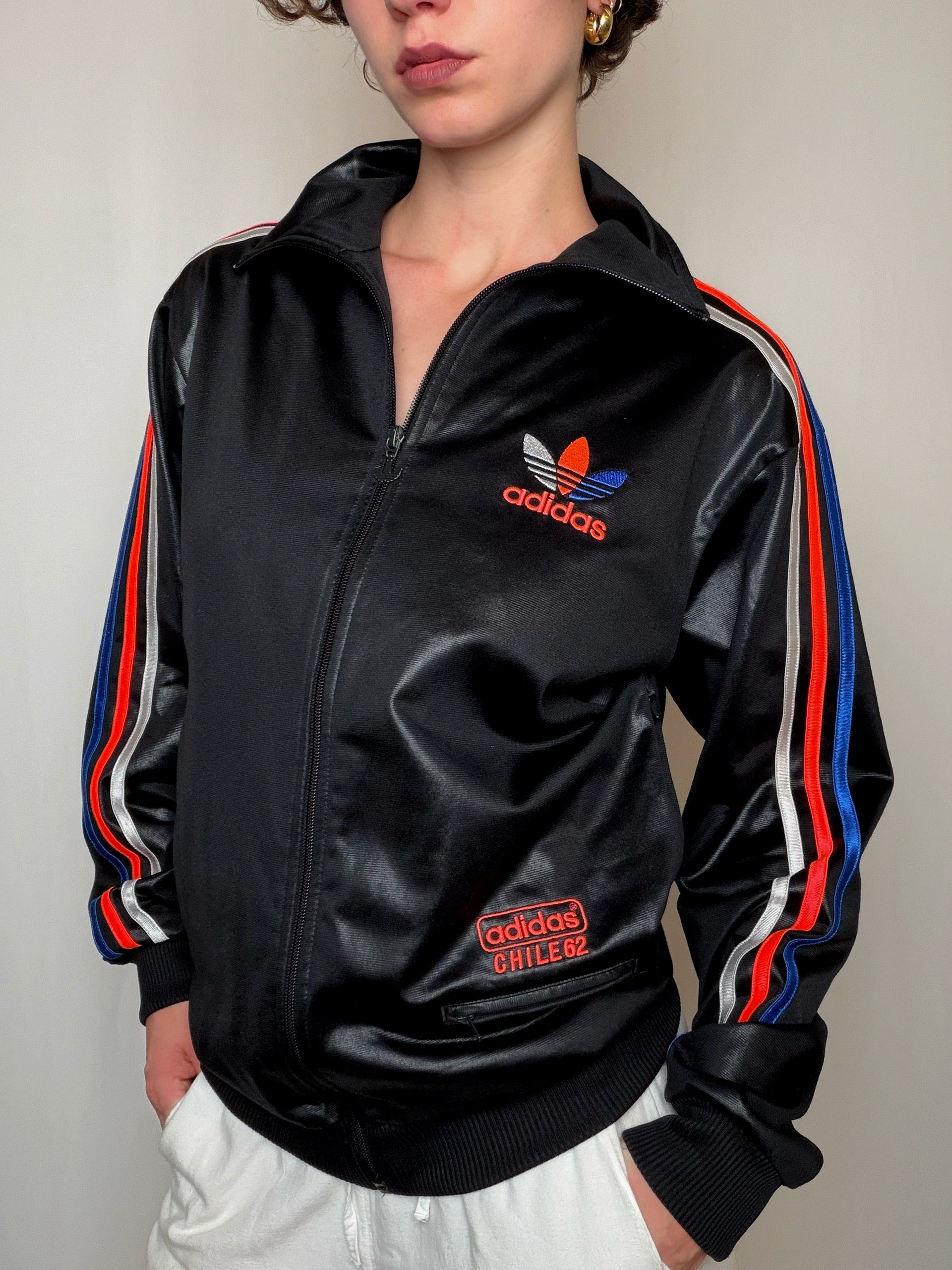 Jacket de sport noir irisé Adidas S vintage