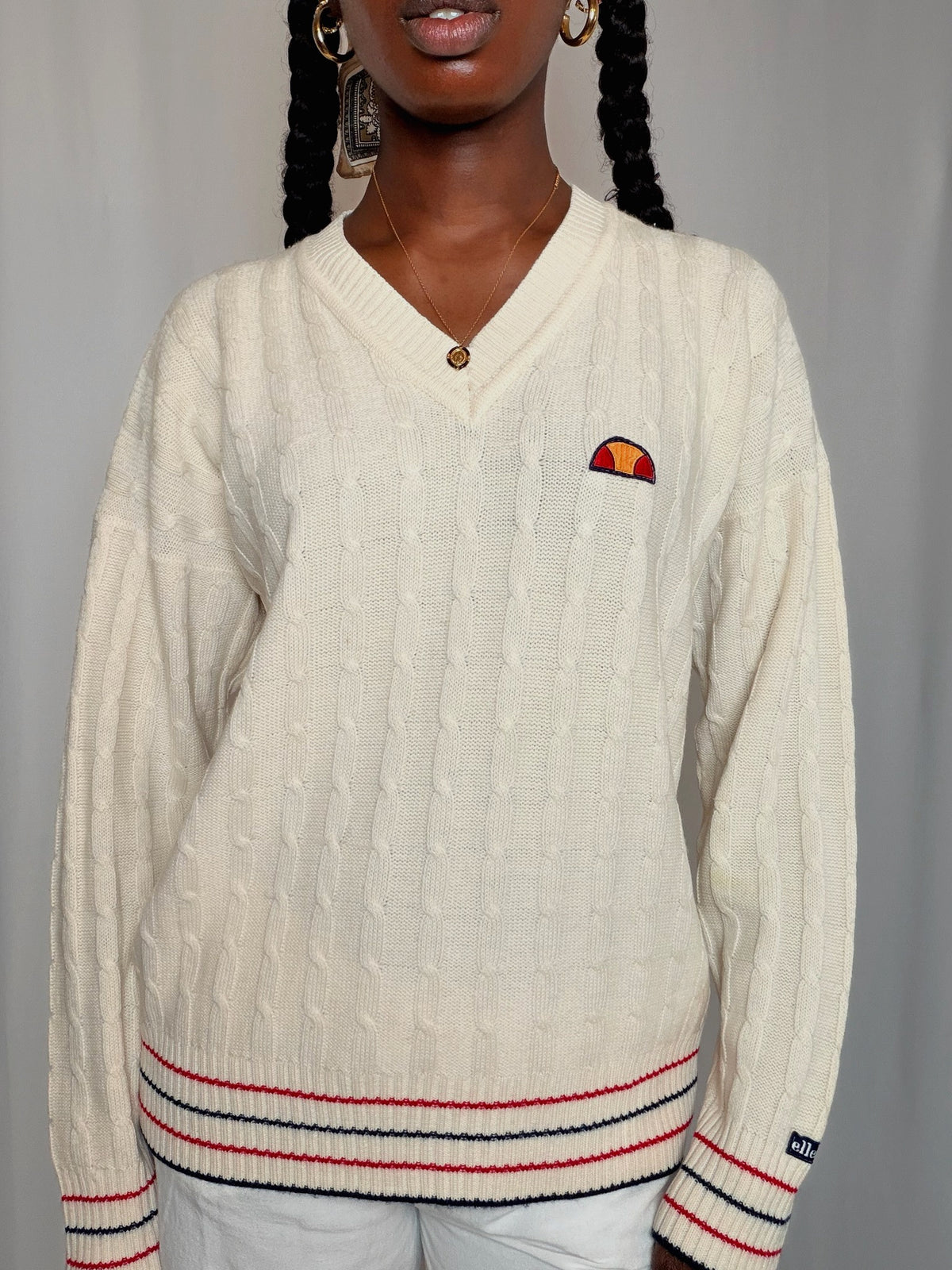 Pull Ivoire Ellesse M vintage
