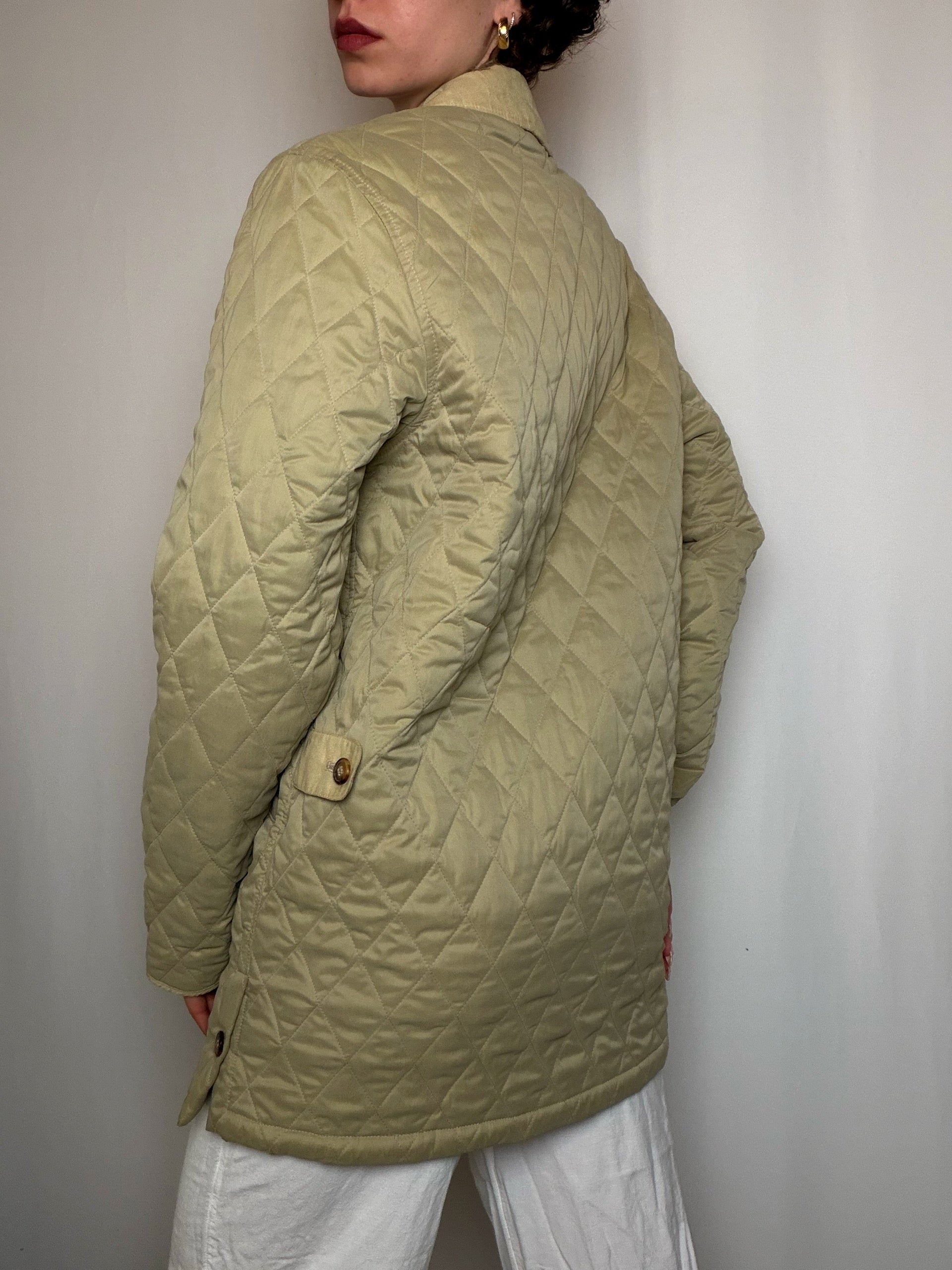 Matelassée en velours beige M vintage