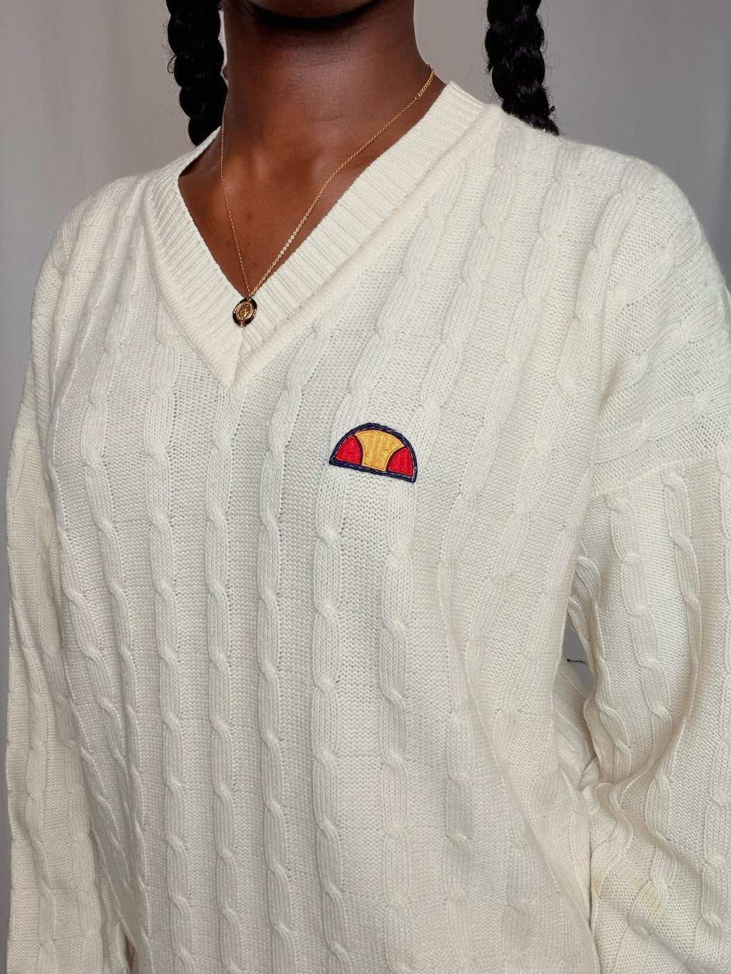 Pull Ivoire Ellesse M vintage