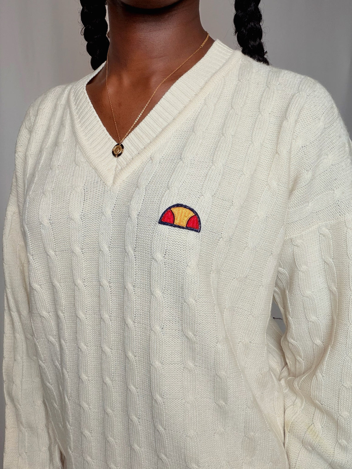 Pull Ivoire Ellesse M vintage