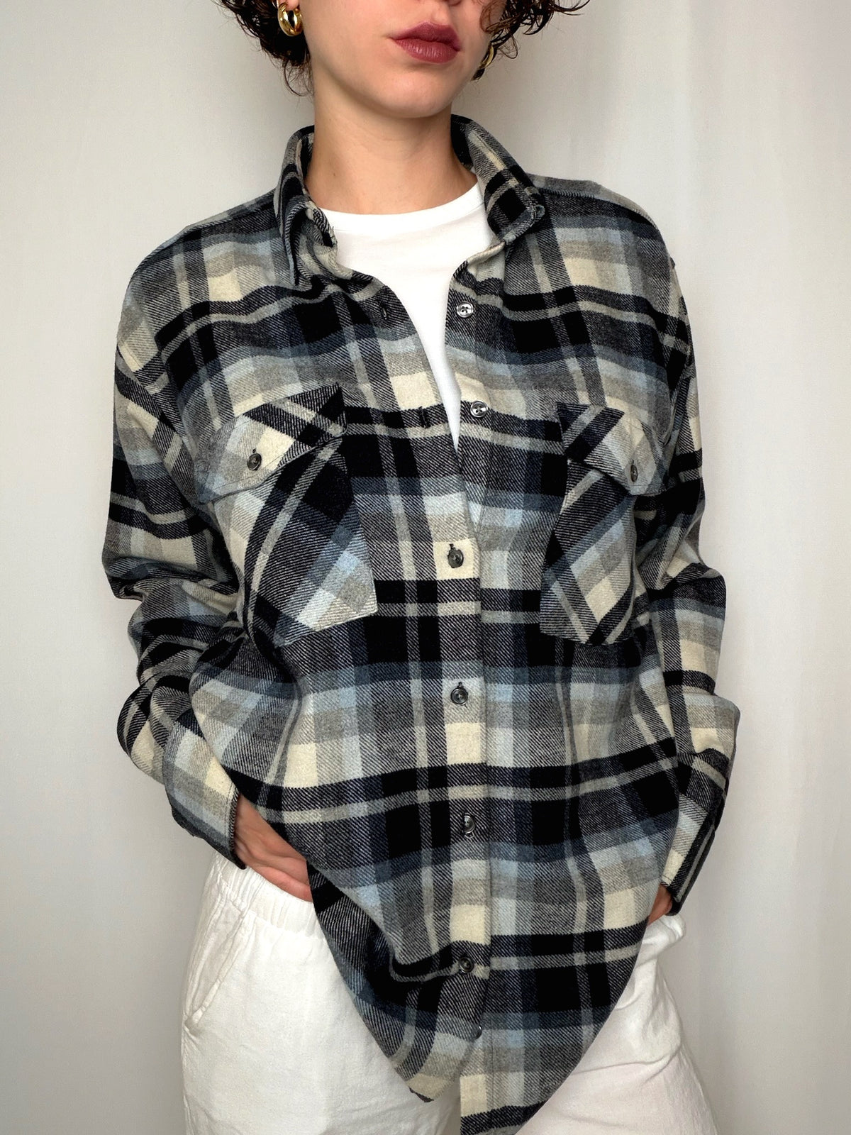 Chemise en flannelle à carreaux M vintage