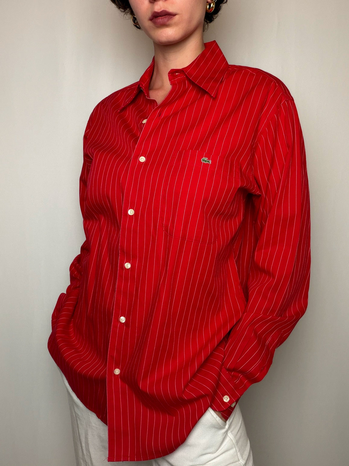 Chemise Rouge Lacoste S/M vintage
