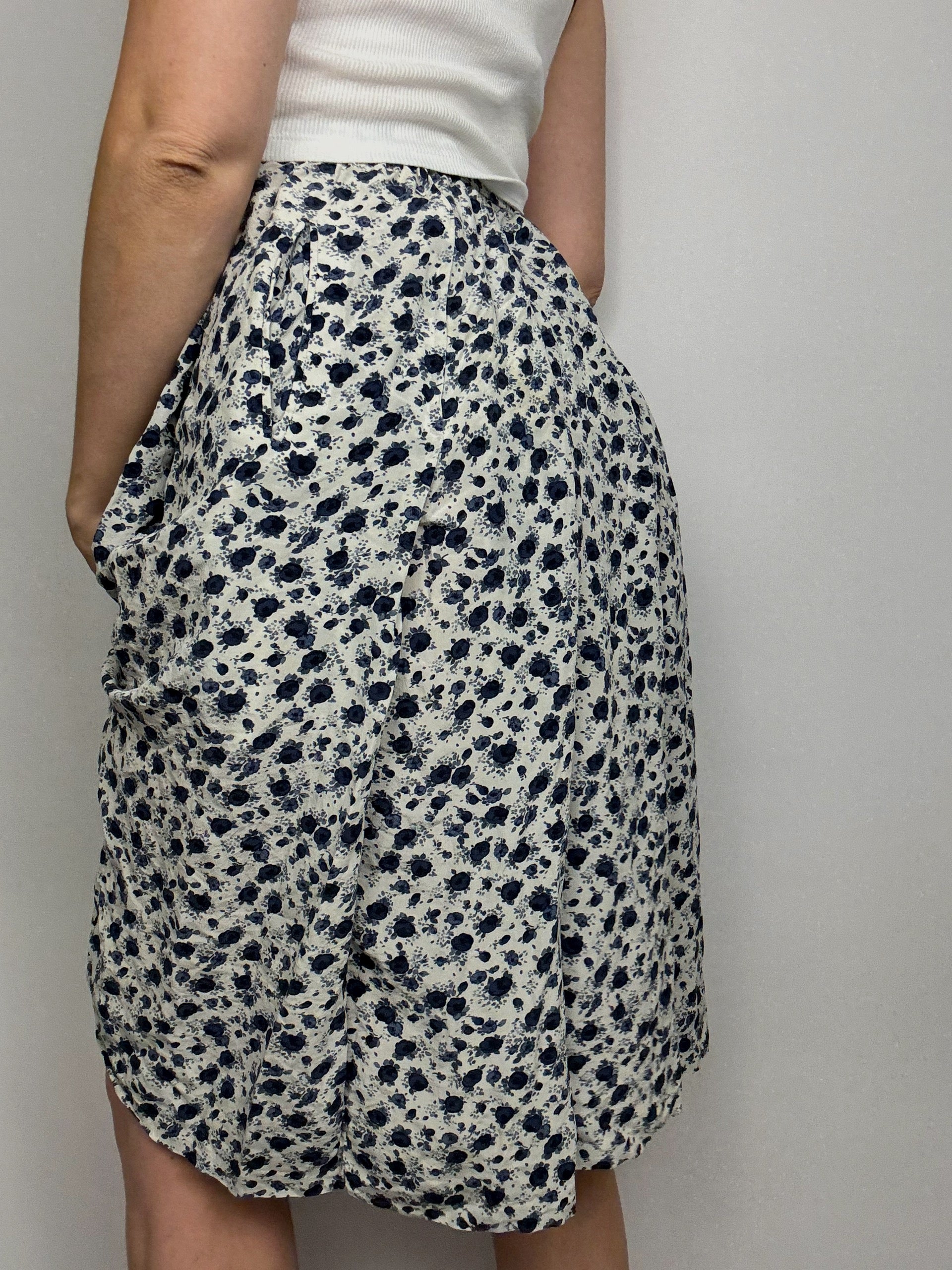 Jupe fleurie vintage bleue