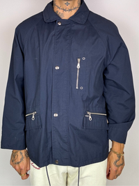 Vintage Navy Blue Waterproof Jacket