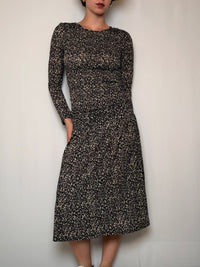 Robe longue smockée à fleurs M/L vintage