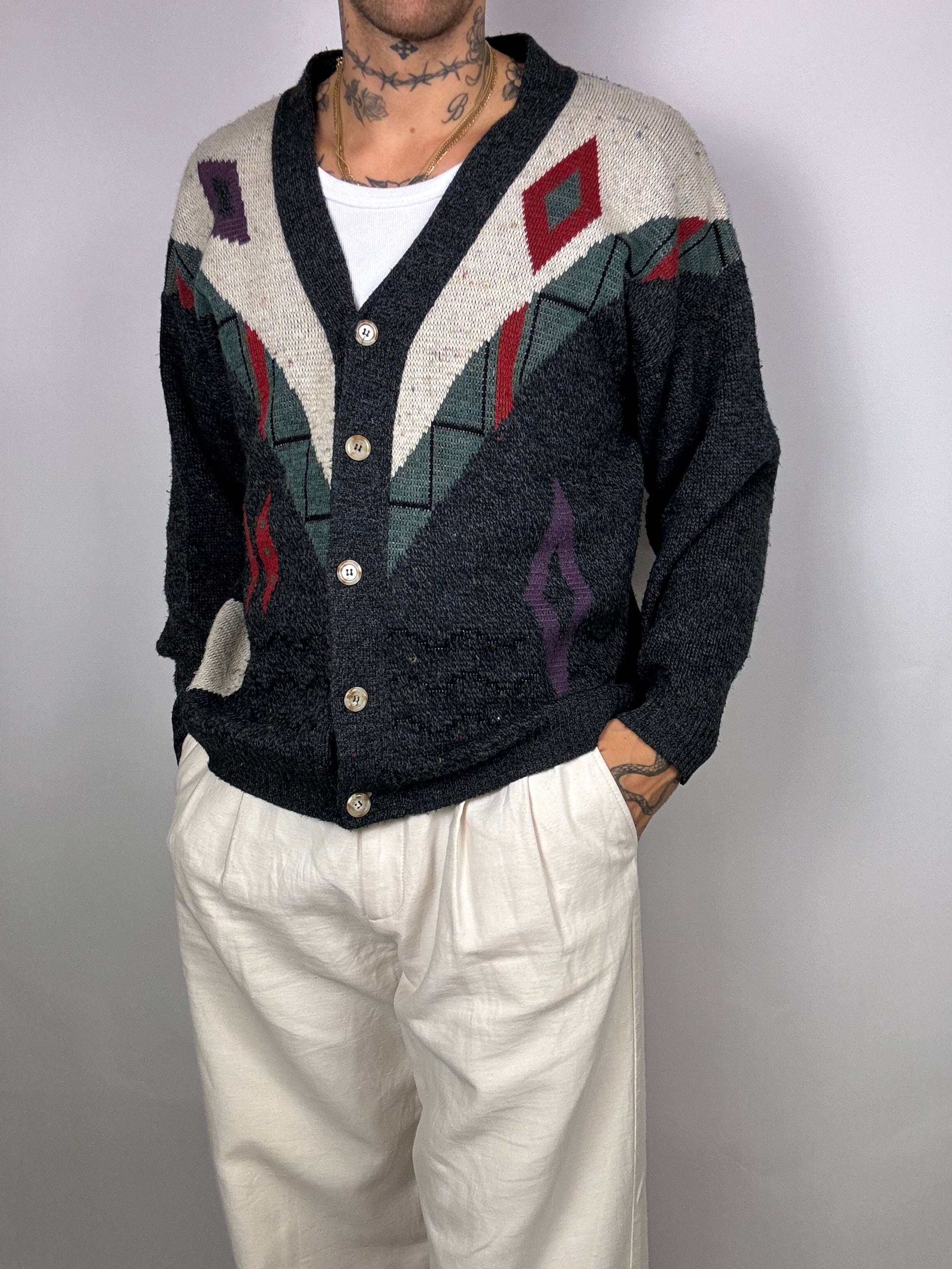 Cardigan à motif vintage