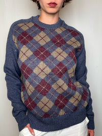 Pull à motifs argyle vintage