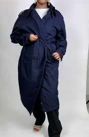 Trench coat vintage bleu foncé XL