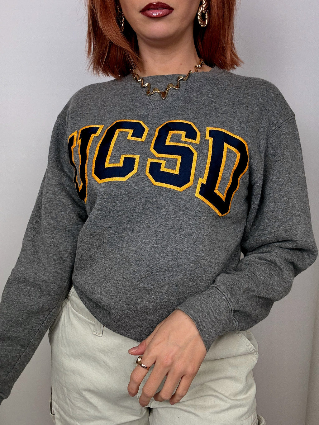 UCSD Vintage S Grey Sweater