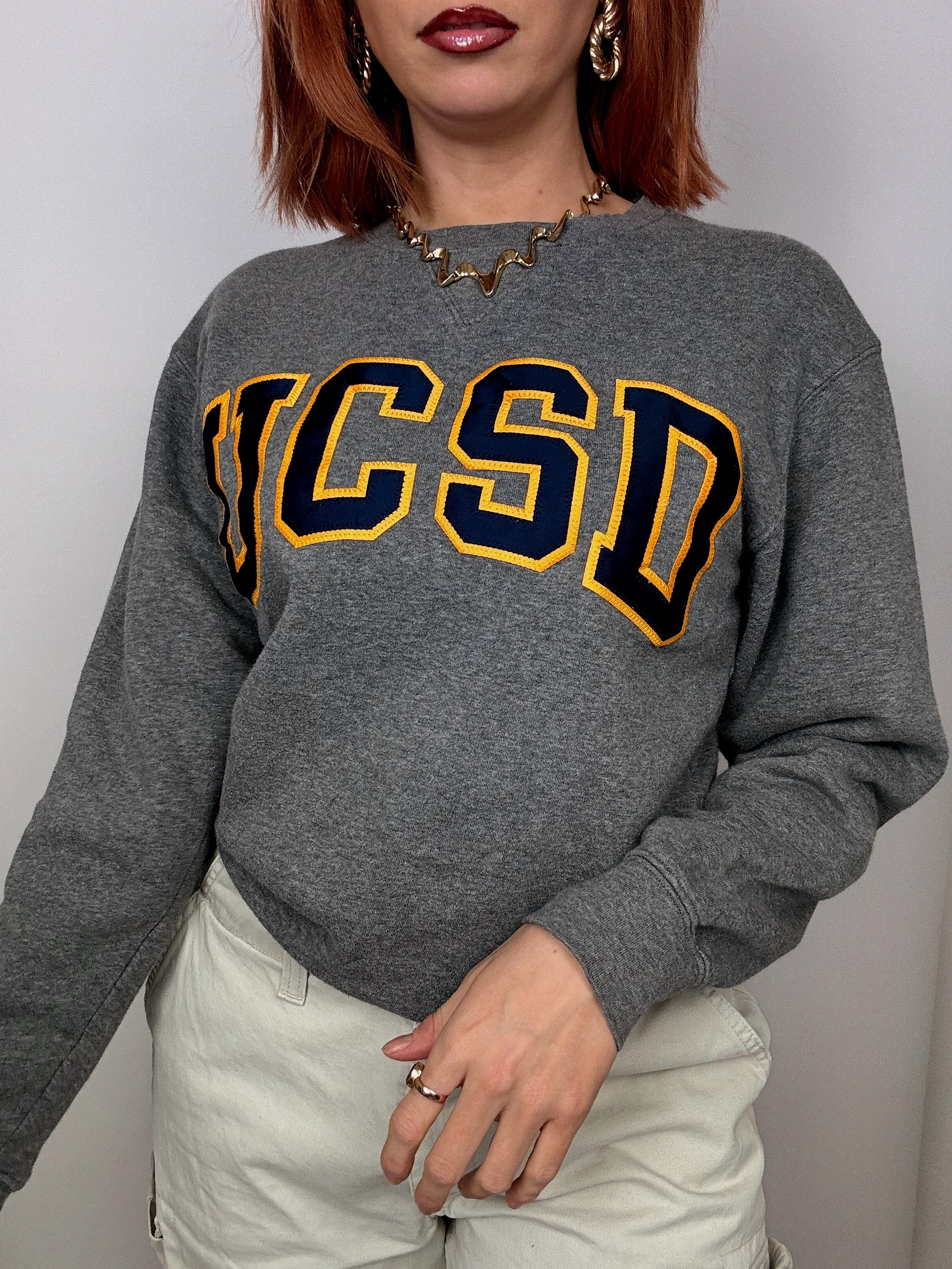 UCSD Vintage S Grey Sweater