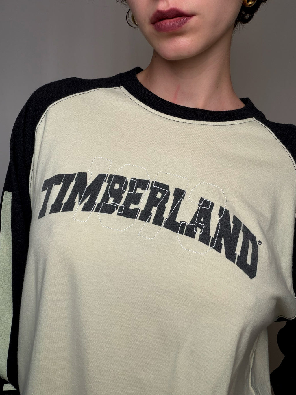 Tshirt Écru Et Noir Timberland XL vintage