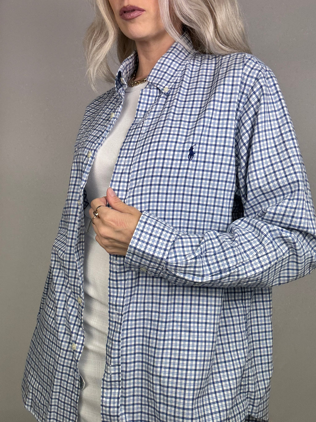 Chemise Polo Ralph Lauren à carreaux blanc/bleu vinatage