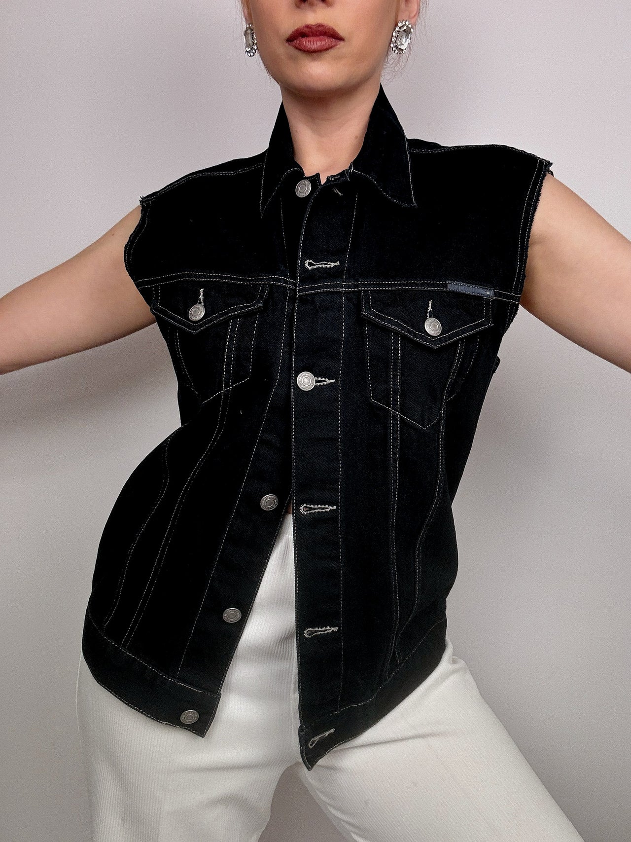 Vintage denim vest M