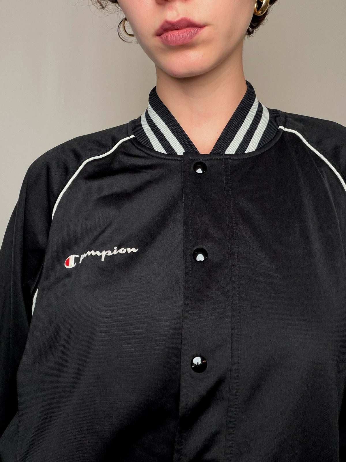 Jacket de sport Noir Champion M vintage
