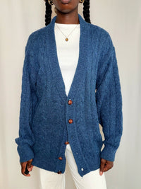 Cardigan Bleu Chiné L vintage