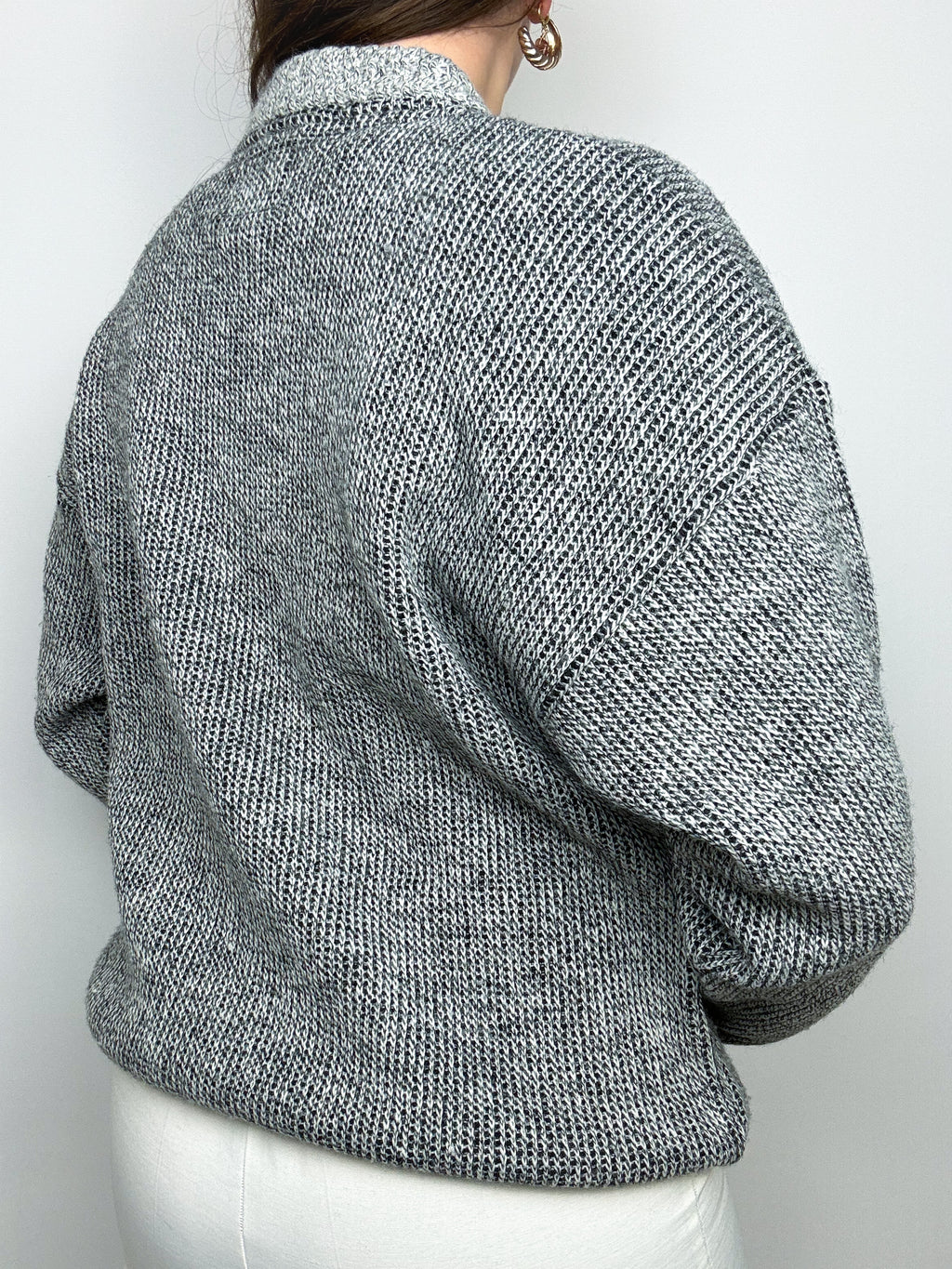 Vintage Grey/Black Wool Sweater M/L