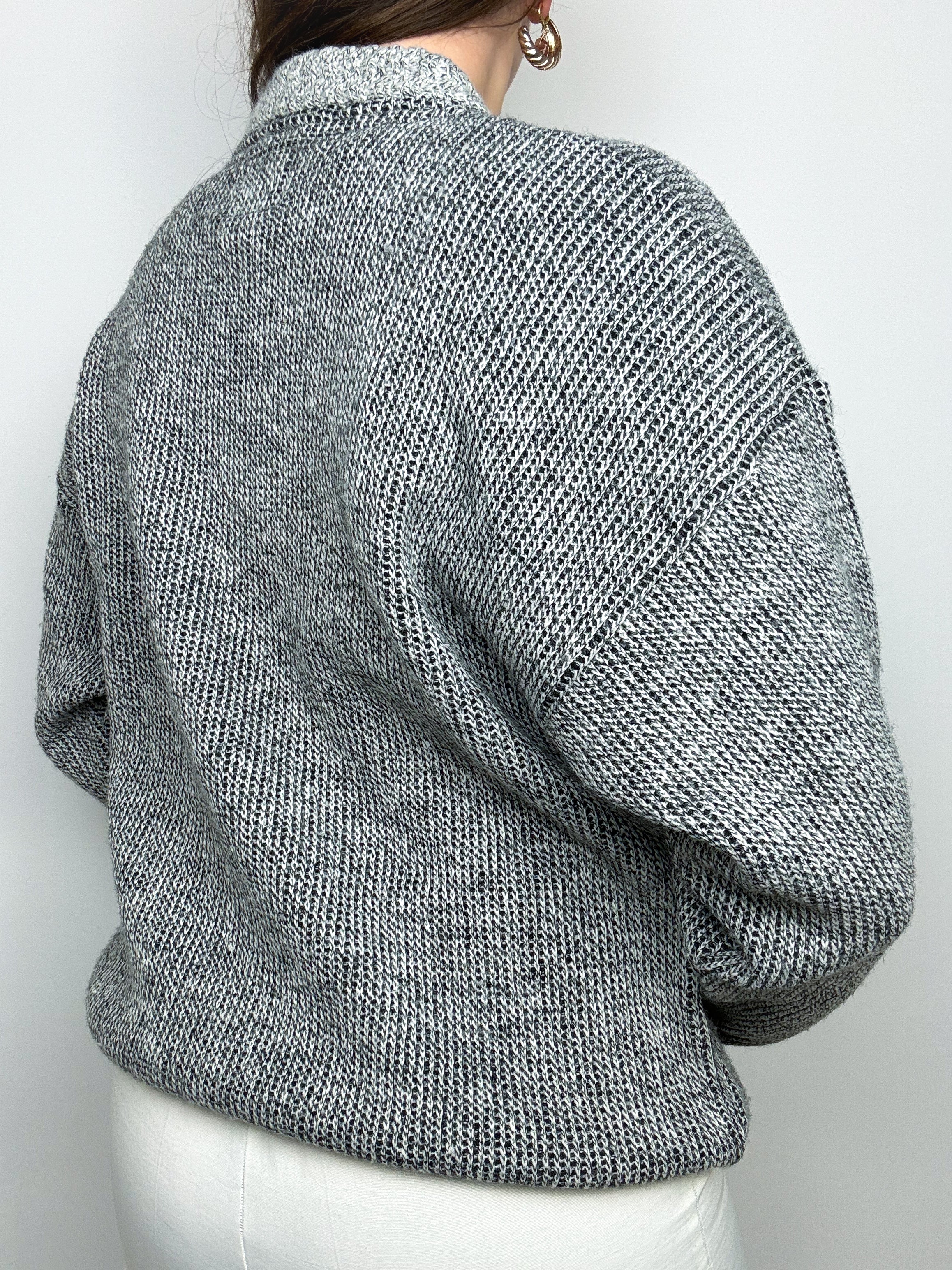 Vintage Grey/Black Wool Sweater M/L